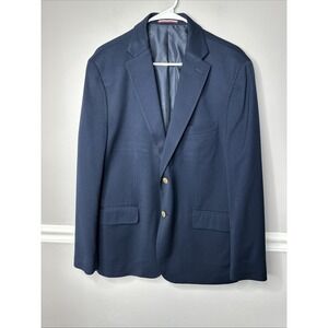 Tommy Hilfiger Sports Coat Suit Jacket Gold Buttons 44S Navy Blue Notch 4 Button